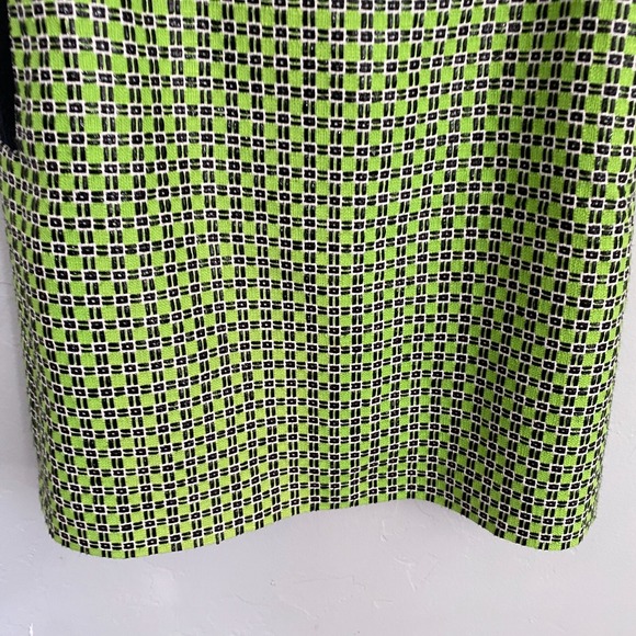 Carven Knit Pencil Skirt Women Size 36 Kiwi Green Black Textured - Picture 7 of 12